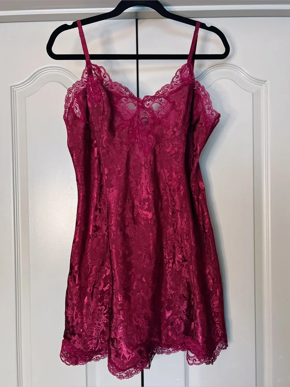 Vintage Gold Label Victoria’s Secret Satin Jacquard Slip Dress Luxe Y2K Nightie - Picture 2 of 9